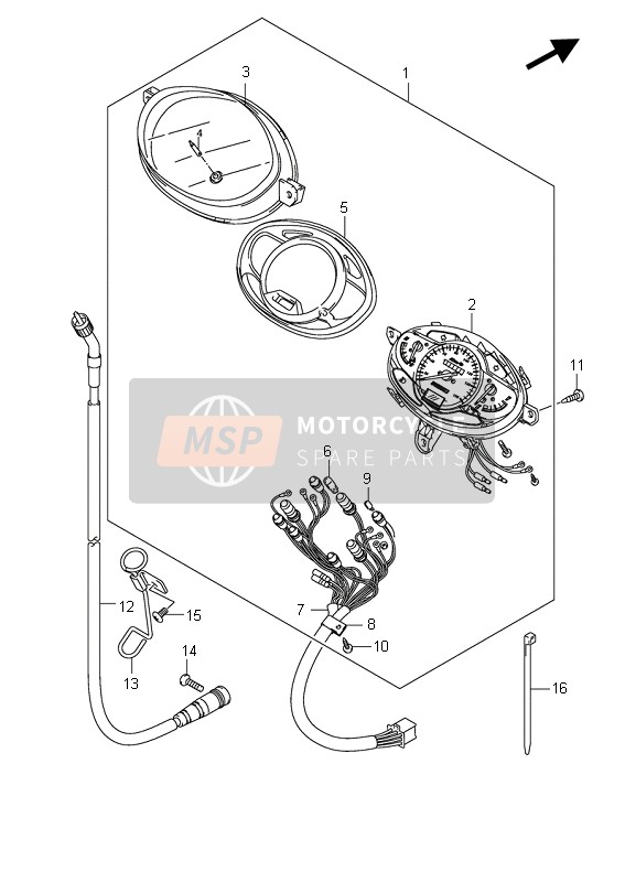 Suzuki UX150 SIXTEEN 2008 Tachimetro per un 2008 Suzuki UX150 SIXTEEN